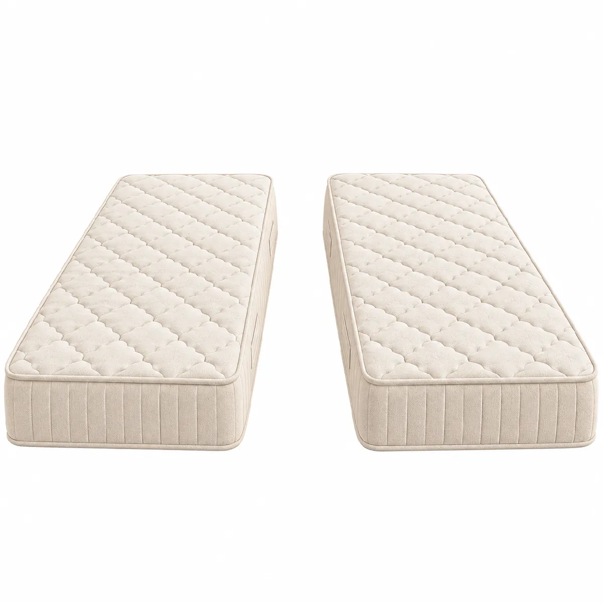 King of Dreams Lot de 2 Matelas 140x200 Tissu Ignifugé Mousse Poli Lattex Indéformable Très Ferme + 2 Protèges Matelas OFFERTS anti feu 140 200 - H: 25 CM