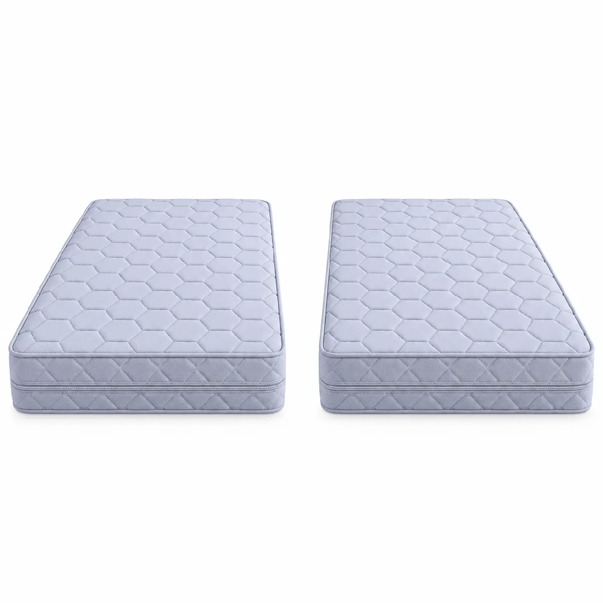 Lot de 2 Matelas 80x200 pour Sommier Articulé - Déhoussable Mousse Poli Lattex Indéformable - 19 cm - Soutien Très Ferme Housse Lavable à 30° Relax King 2 x 80 x 200