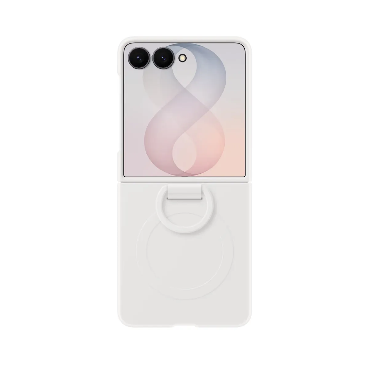 Samsung Coque pour Galaxy Z Flip 8 avec Anneau Magnétique en Silicone Soft-Touch Blanc