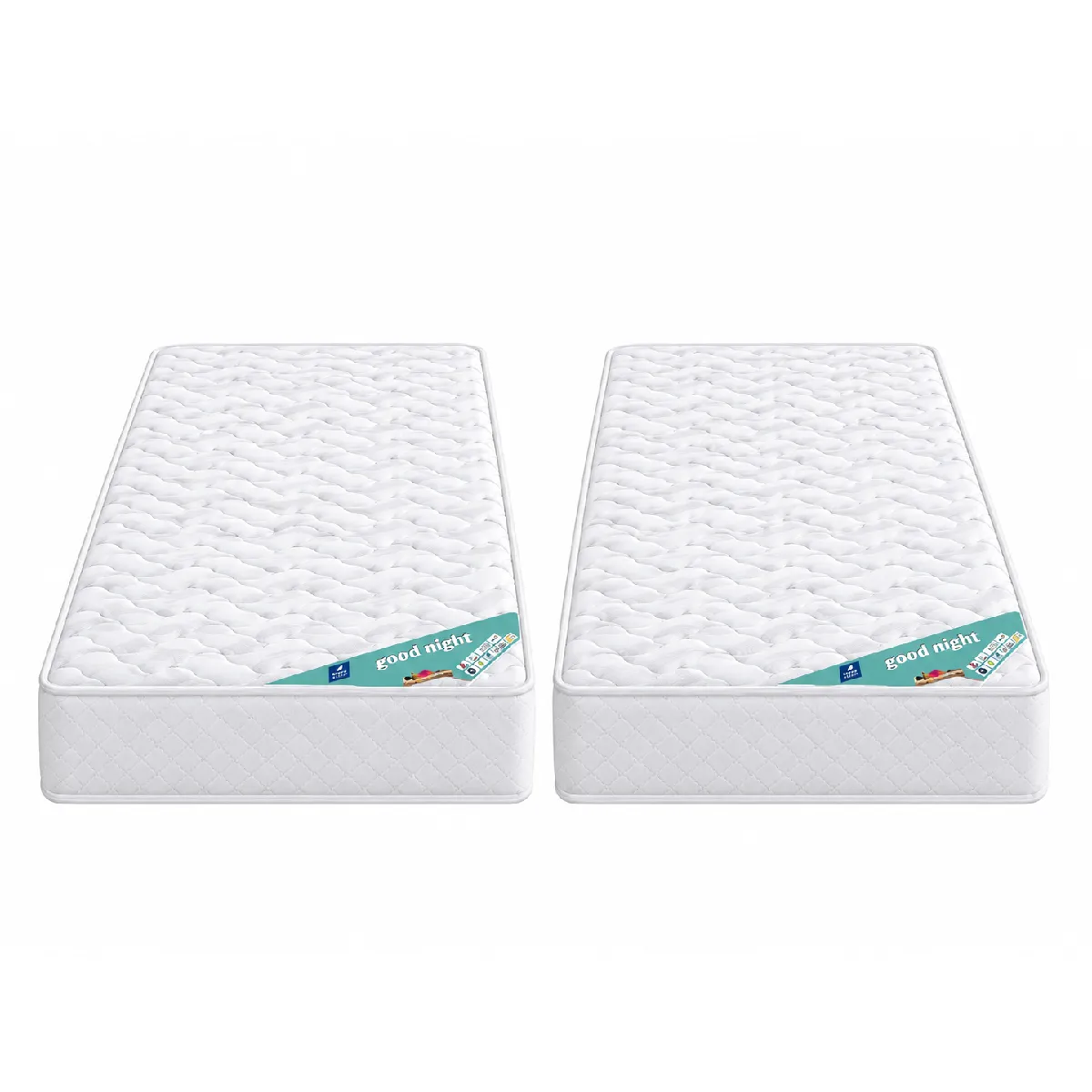 Nuits D'Or Matelas Mousse Haute Résilience Densité 35 Kg/M3 - Hauteur 21 Cm - Soutien Ferme + 2 Protèges Matelas Offerts Goodnight - 2x70x190