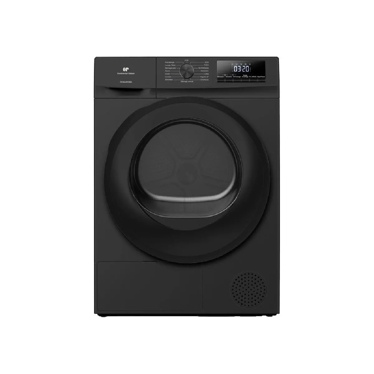 Continental Edison Noir Cesl9pcbd - Sèche-Linge À Pompe À Chaleur 9 Kg - 60 Cm