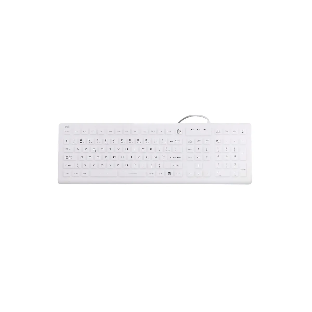 Non Communiqué Blanc T'nb - Clavier - Ip68, Médical - Rétroéclairé - Azerty - Français - Image 2