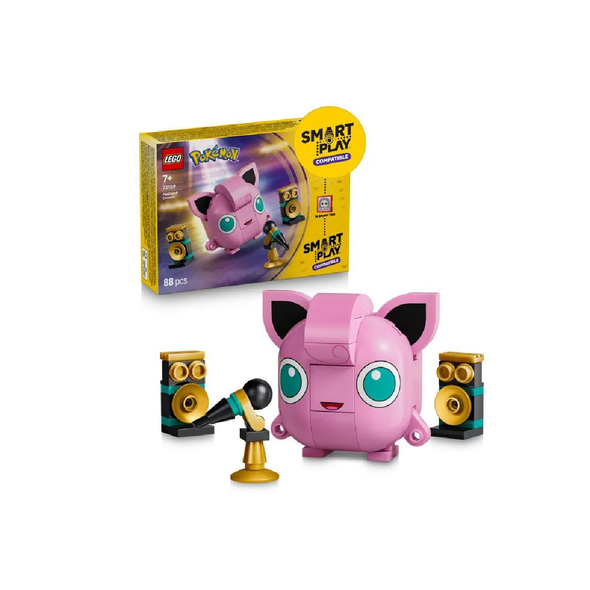 LEGO Pokémon SMART Play 72159 Rondoudou - Concert rose à 2 haut-parleurs et micro