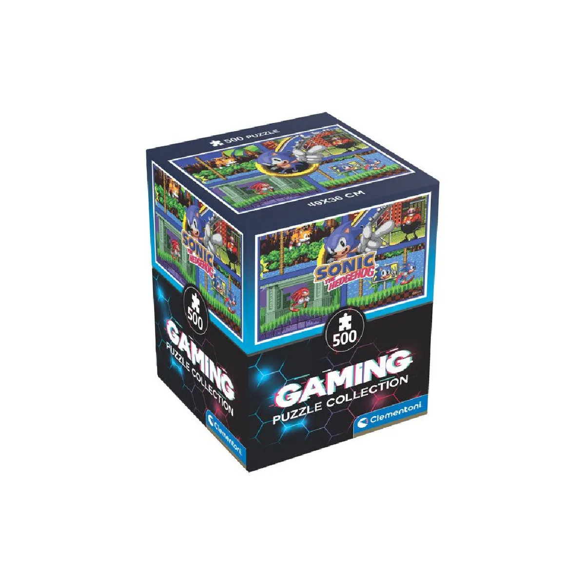 Clementoni Puzzle Cube Sonic 500 pièces - 49 x 36 cm - Pixel-art gaming