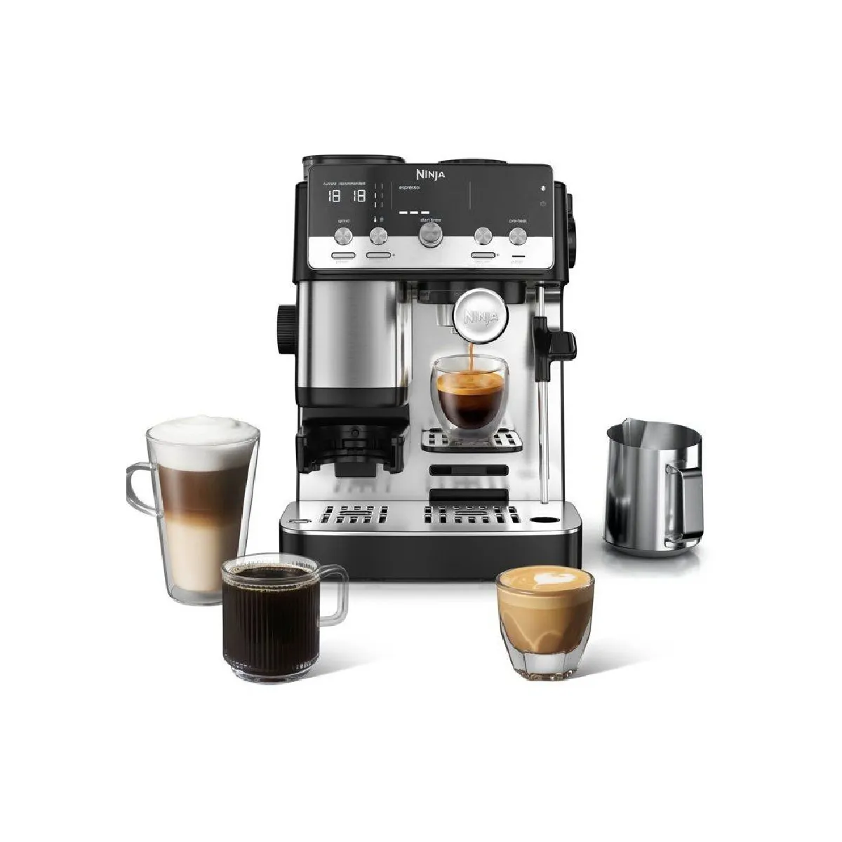 Ninja Luxe Café Mini Machine À Expresso Et À Café Filtre 2 En 1 Avec Broyeur Intégré Et Mousseur À Lait Manuel Es301eu - Image 5