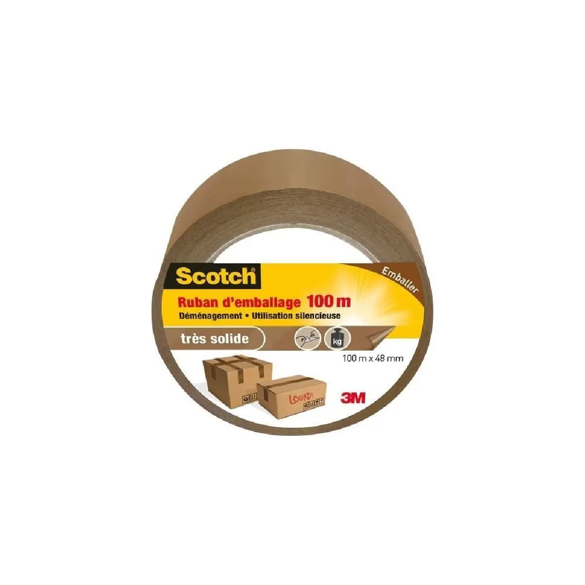 Scotch Tm Marron Ruban D'emballage Scotch Découpable À La Main 100 M X 48 Mm - Image 4