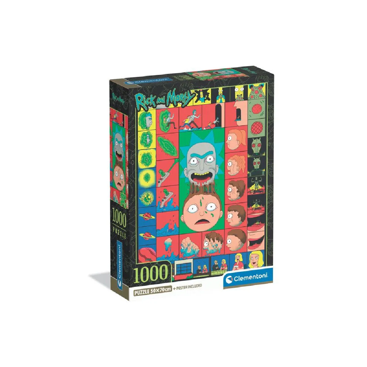 Clementoni Rick & Morty 3 - Puzzle compact 1000 pièces - 70 x 50 cm avec poster