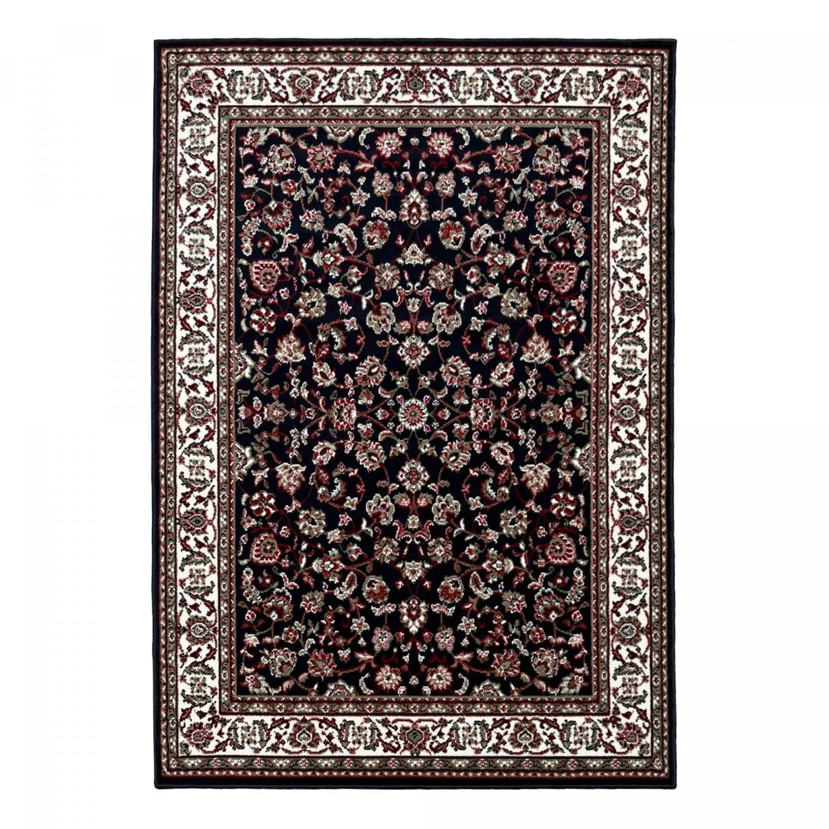 Tapis d'orient 200 x 290 cm, Bleu, beige, design oriental ancestral LYN1 NOMED, structure tissée dense, finition soignée, parfait pour salon