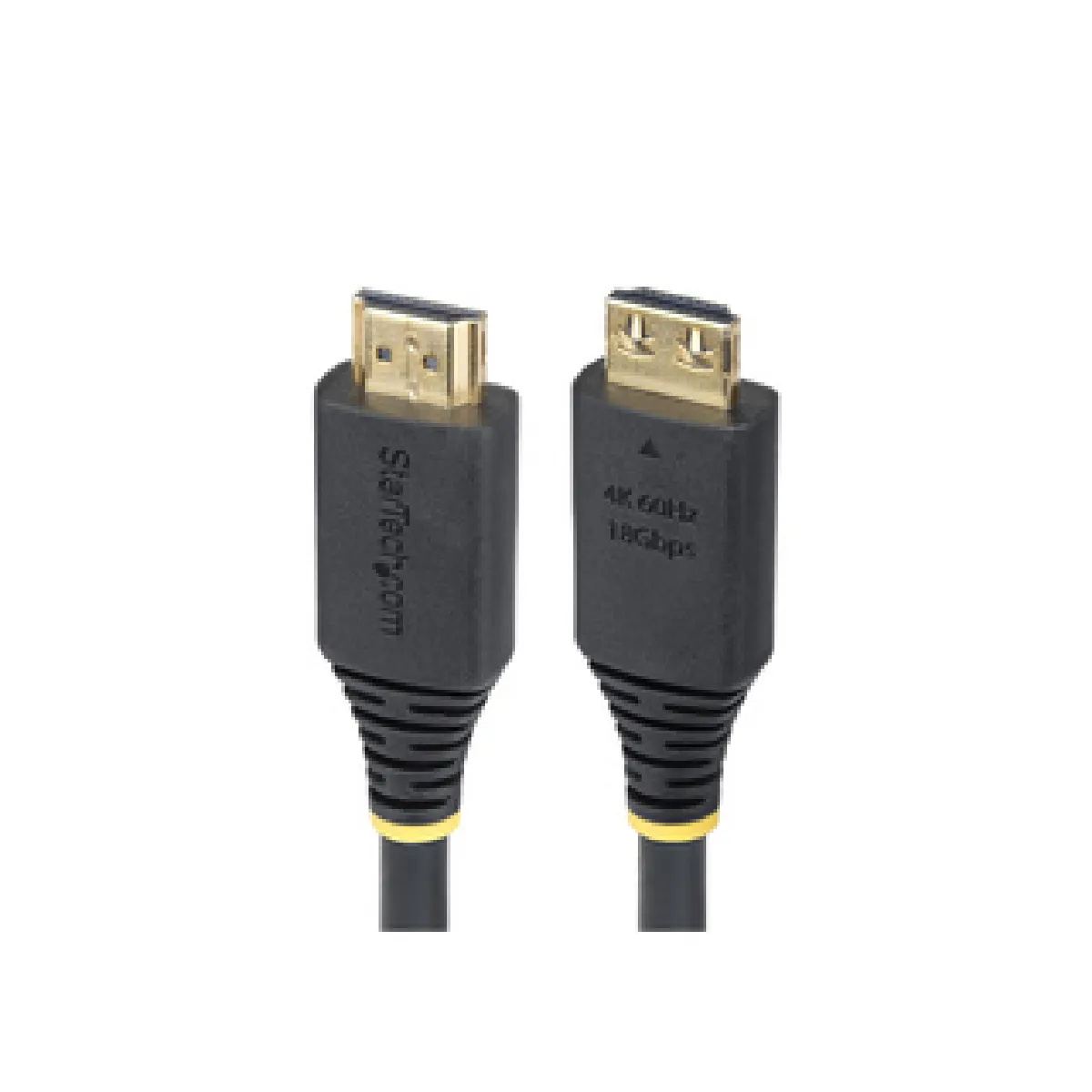 Startech.com Noir Câble Hdmi Haute Vitesse De 50 Cm Avec Connecteurs À Verrouillage, 4K 60 Hz/1440P 144 Hz, Hdr10/Hdcp 2.2/Arc, 18 Gbps, Câble Uhd Hdmi Pour Téléviseur/Moniteur/Écran, Gaine Tpe - Neuf - Image 3