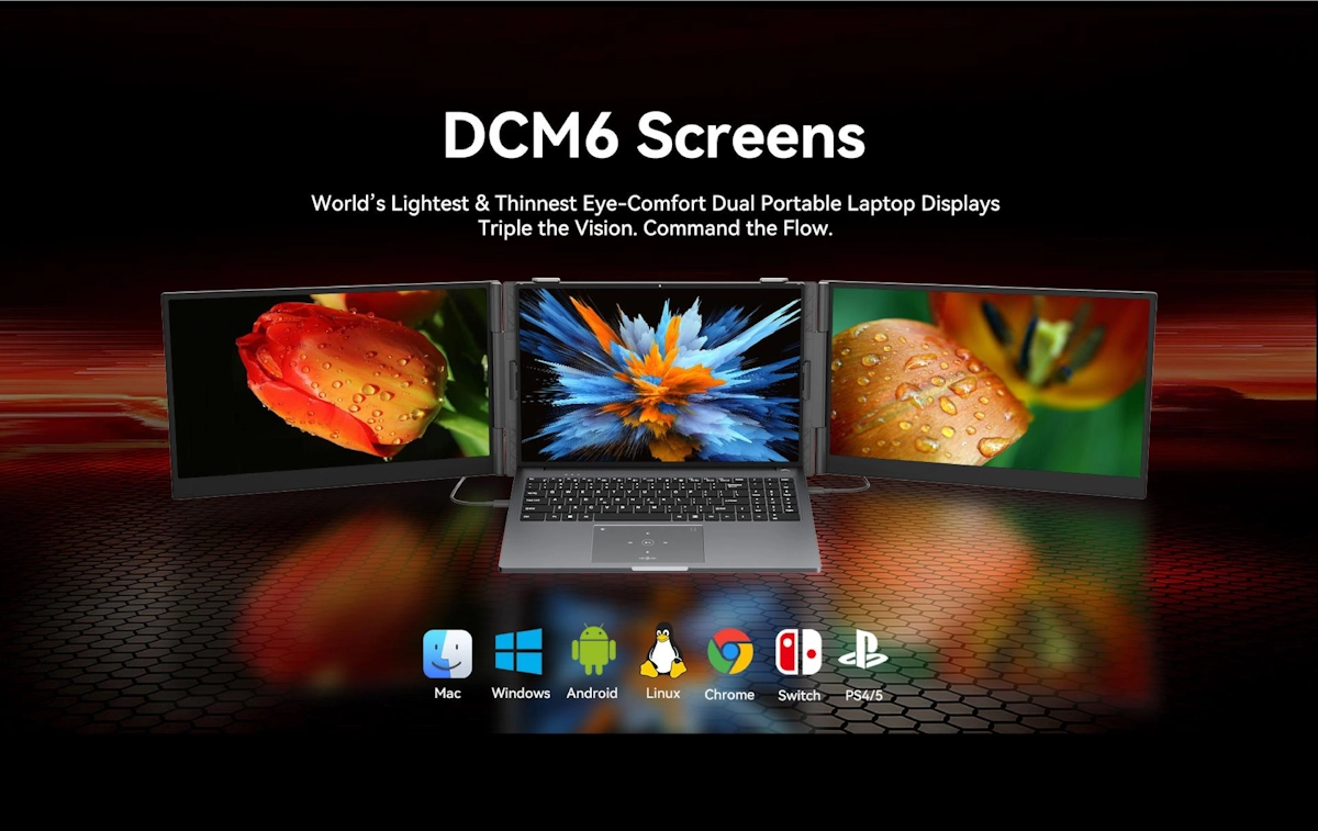 Blackview Dcm6 Double Ecran Portable 14" Fhd Ips,Extension Triple Ecran Pour Ordinateur Portable 13"-17",Usb-C Plug & Play Compatible Avec - Image 5