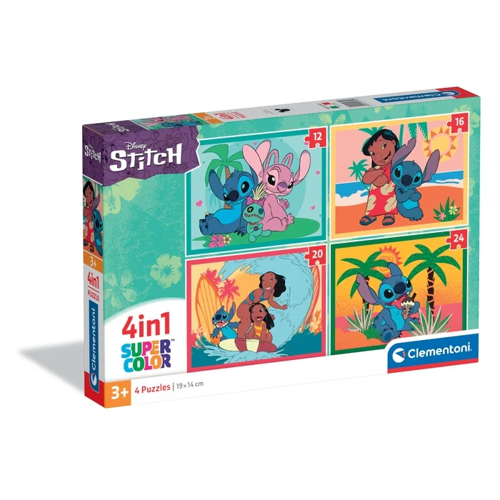 Clementoni, Le Puzzle Européen Made In Italie Unisex Unicolour Puzzle Puzzle 4 En 1 - Stitch Et Ses Amis - 10 À 25 Pièces - Image 5
