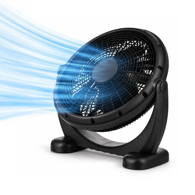 Générique Noir Ventilateur De Sol Et Table Rond Inclinable 36 Cm – 50W