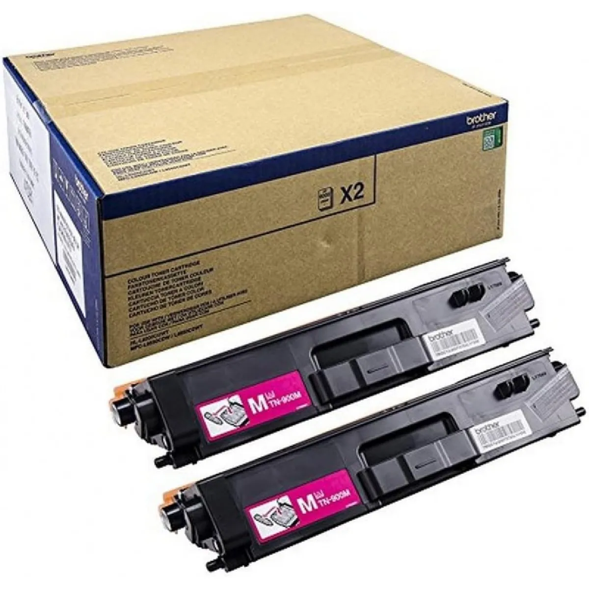 Brother TN900M Pack de 2 original cartouche de toner pour Brother HL L9200CDWT HL L9300CDWT HL L9300CDWTT MFC L9550CDW MFC L9550CDWT - vue 3