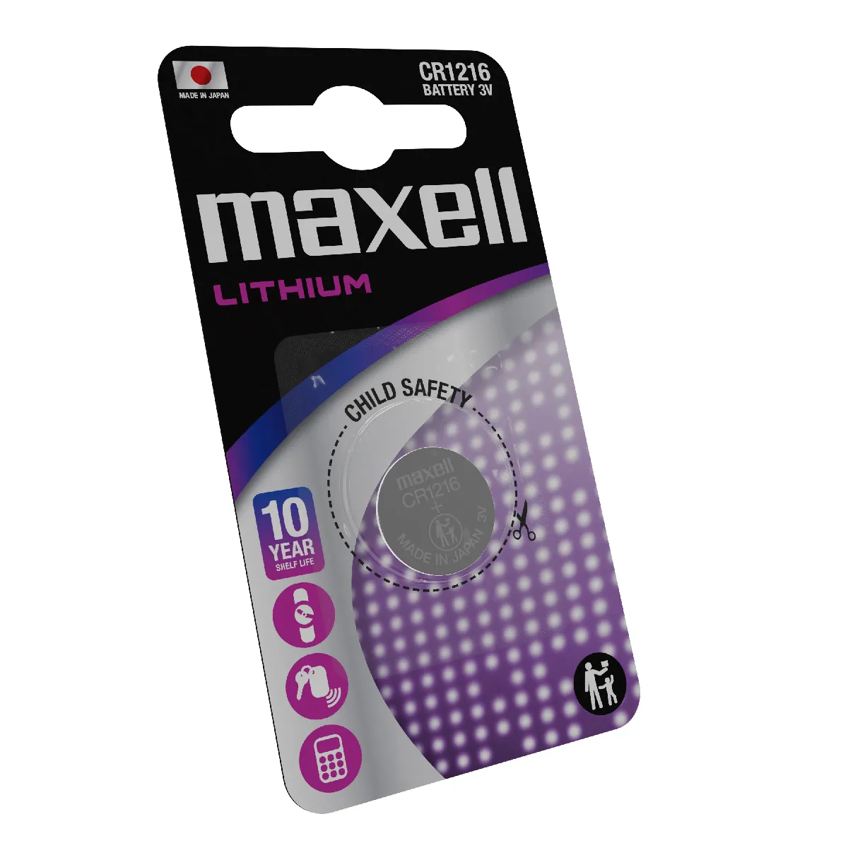 Maxell Pile bouton lithium CR1216 - Blister de 1 pièce