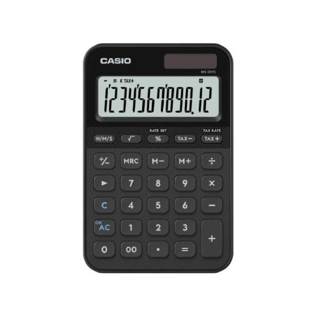 Casio MS-20YC-BK Calculatrice de bureau LCD 12 chiffres noire