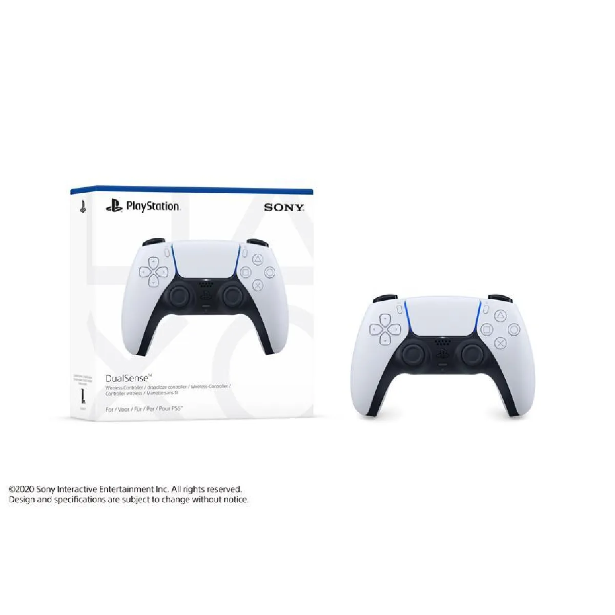 SONY Manette Sans Fil DualSense, Blanche, pour PS5 & PC