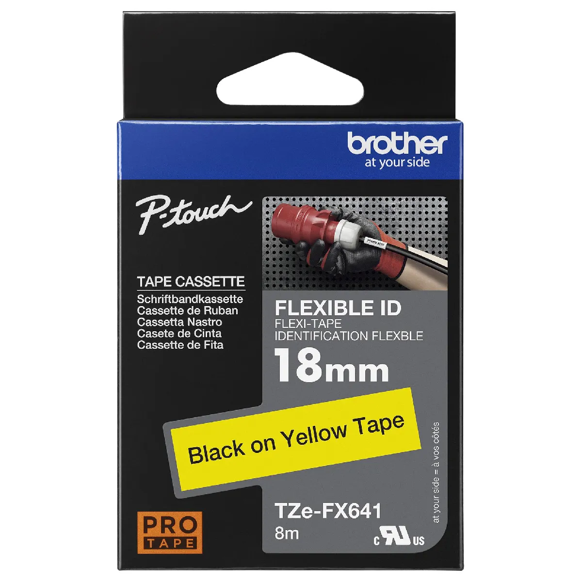 Brother TZeFX641 Ruban flexible sur jaune rouleau 1 8 cm x 8 1 rouleau x pour P Touch PT 1400 1650 18 1830 2420 2430 340 9200 H101 PT Hello Kitty - vue 3