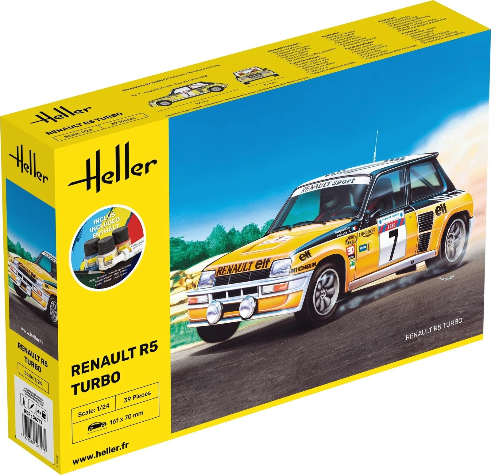 Heller Maquette Voiture : Starter Kit : Renault R5 Turbo - Image 4