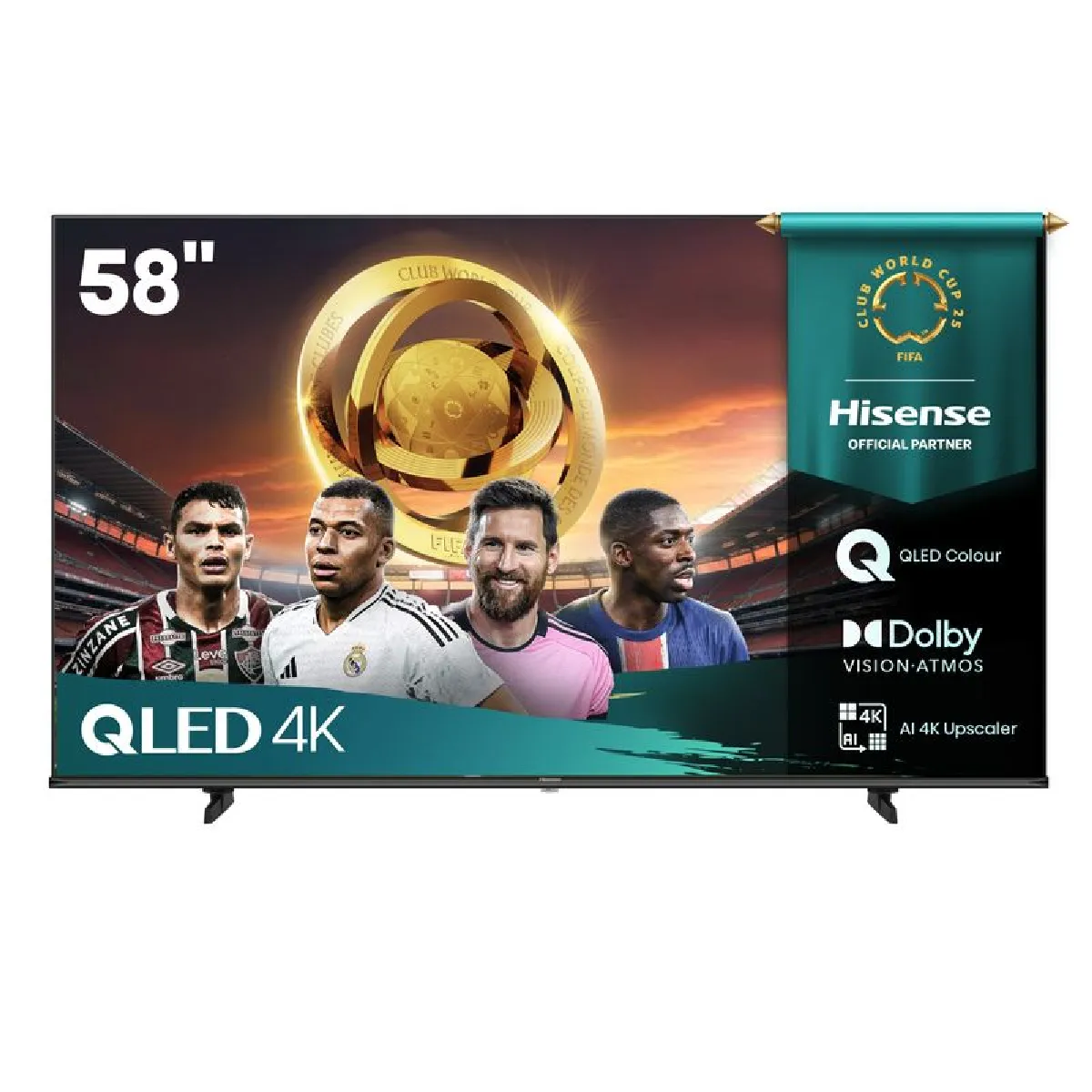 HISENSE T&eacute;l&eacute;viseur 4K QLED 58'' 146 cm  58E77Q