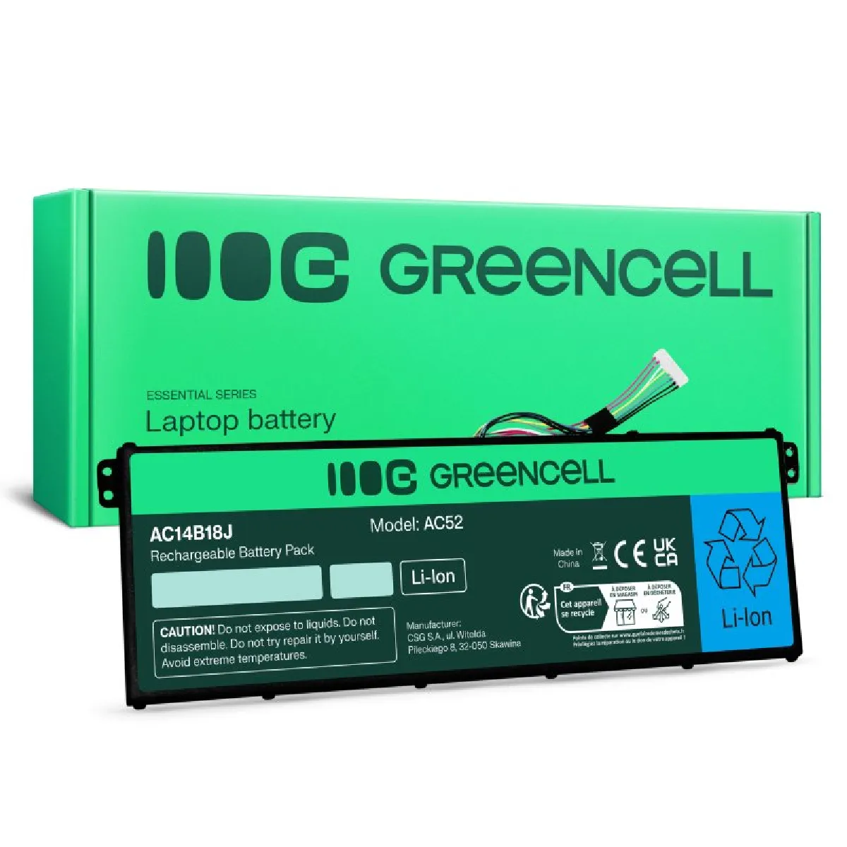 Green Cell Batterie Pc Portable Acer Ac52