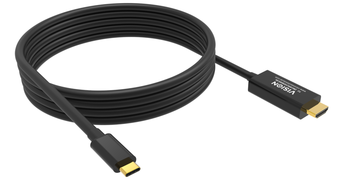 Vision Noir Câble Hdmi 8K Usb-C
