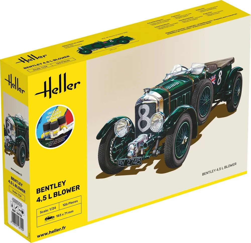 Non Communiqué Bentley 4.5L Blower 1/24 Heller + Colle Et Peintures - Image 3
