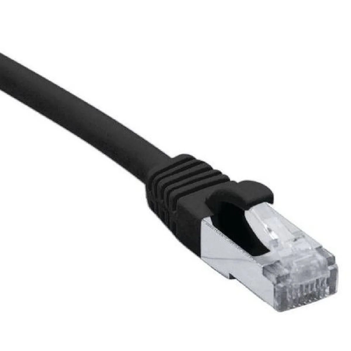 Cordon de raccordement - RJ-45 (M) pour RJ-45 (M) - 2 m - SFTP - CAT 6a - sans halogne, moul, sans crochet - noir
