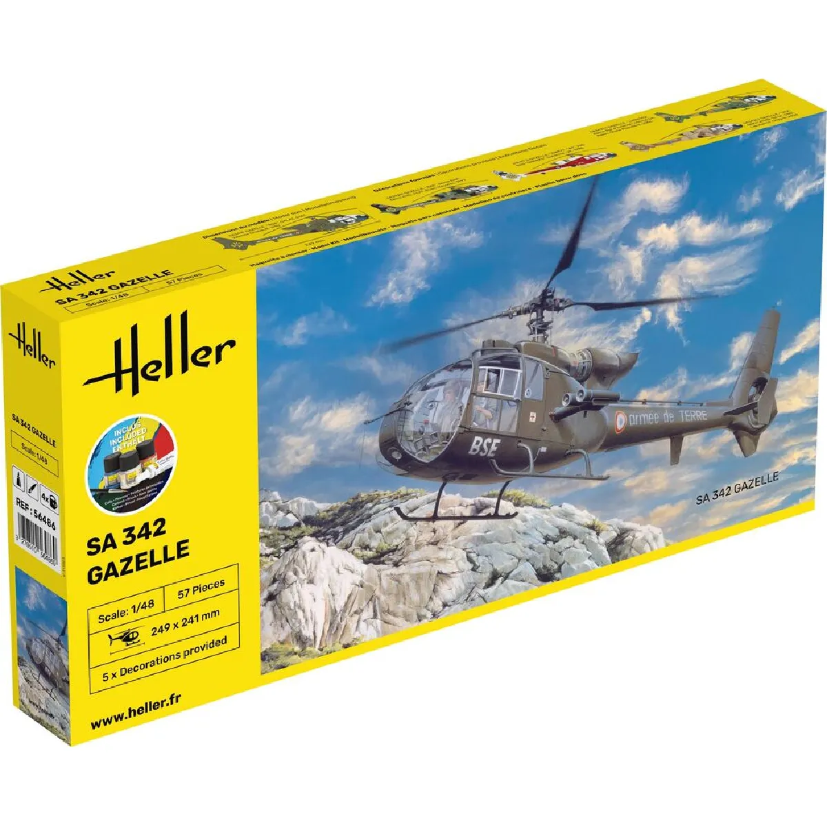 Heller Maquette Hã©Licoptã¨Re : Starter Set : Sa 342 Gazelle - Image 3