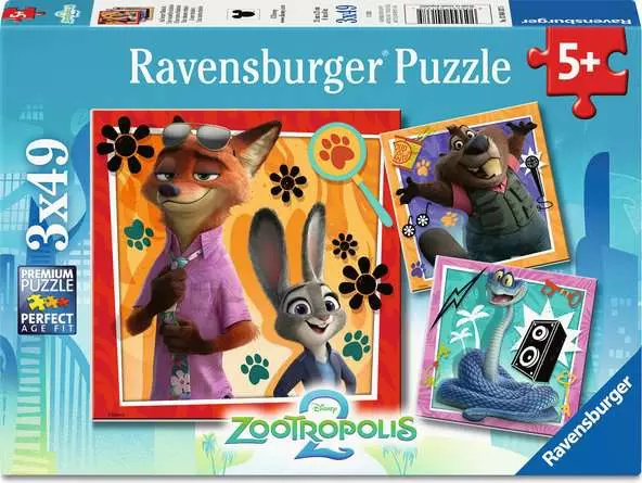 Puzzles 3x49 pièces : Zootopie 2 Ravensburger France - vue 10