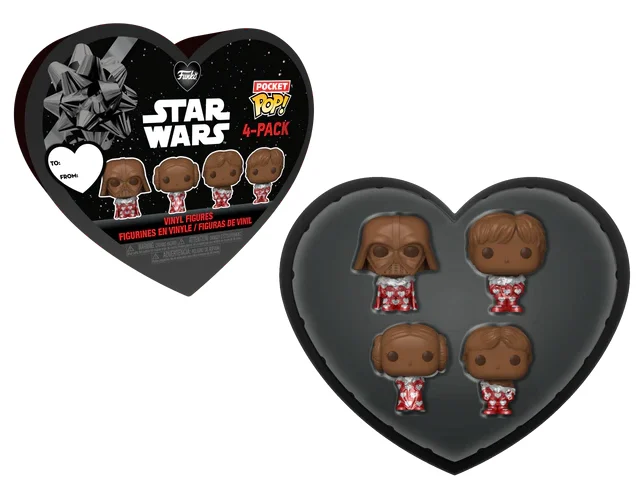 Funko Pocket Pop! Star Wars Valentines Box 4 Pack Darth Vader Choc Vador Porte clés Mini Figurine en Vinyle à Collectionner Porte clés Fantaisie Cadeau de Noël Movies Fans - vue 3