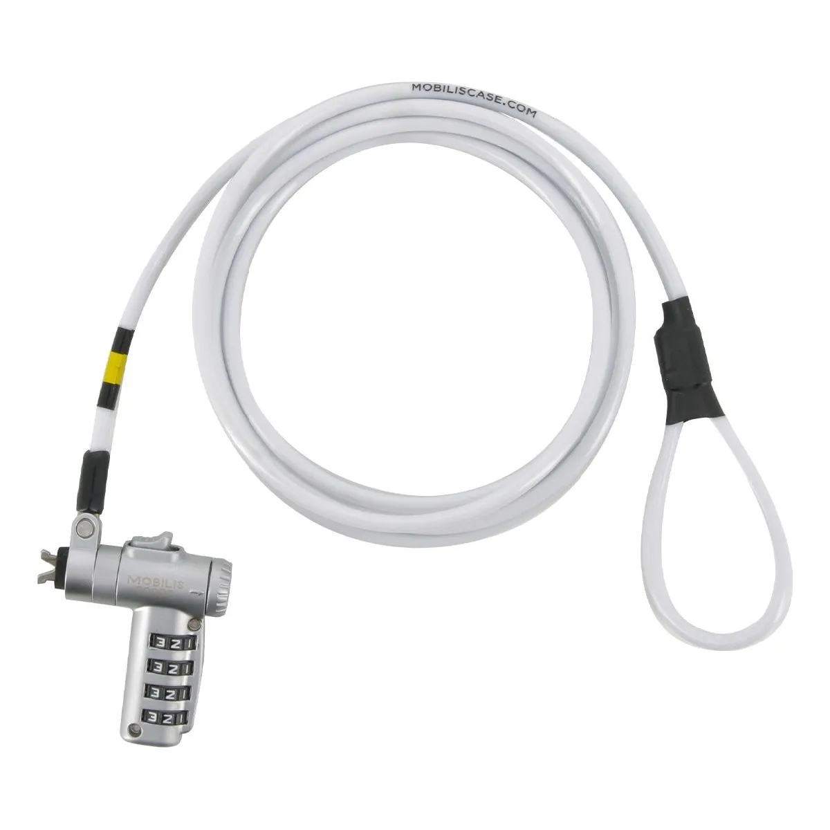 Câble antivol Mobilis 1,8 m Nano Breche Acier Blanc - Image 2