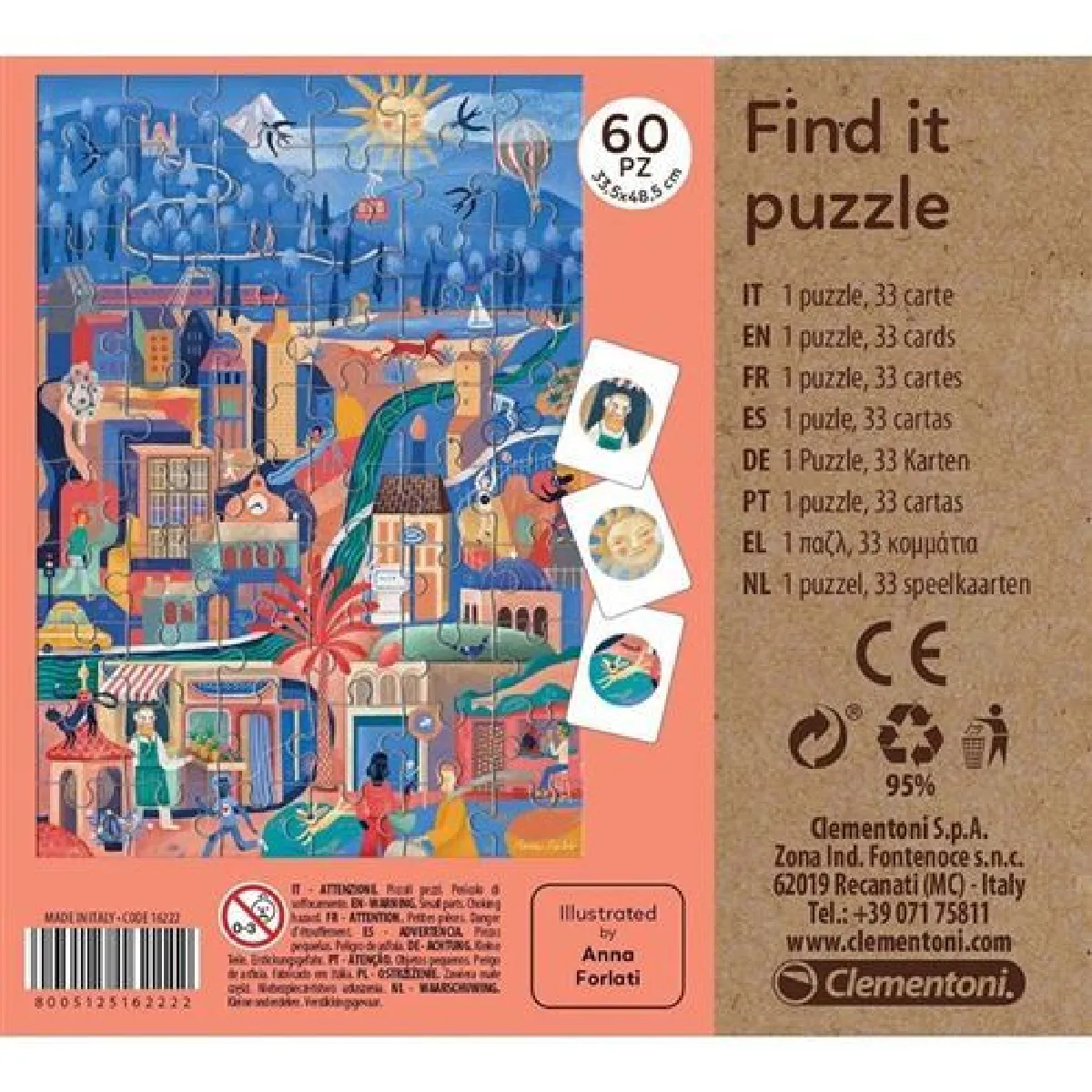 Clementoni Puzzle enfant villes et paysages - 60 pièces - vue 2