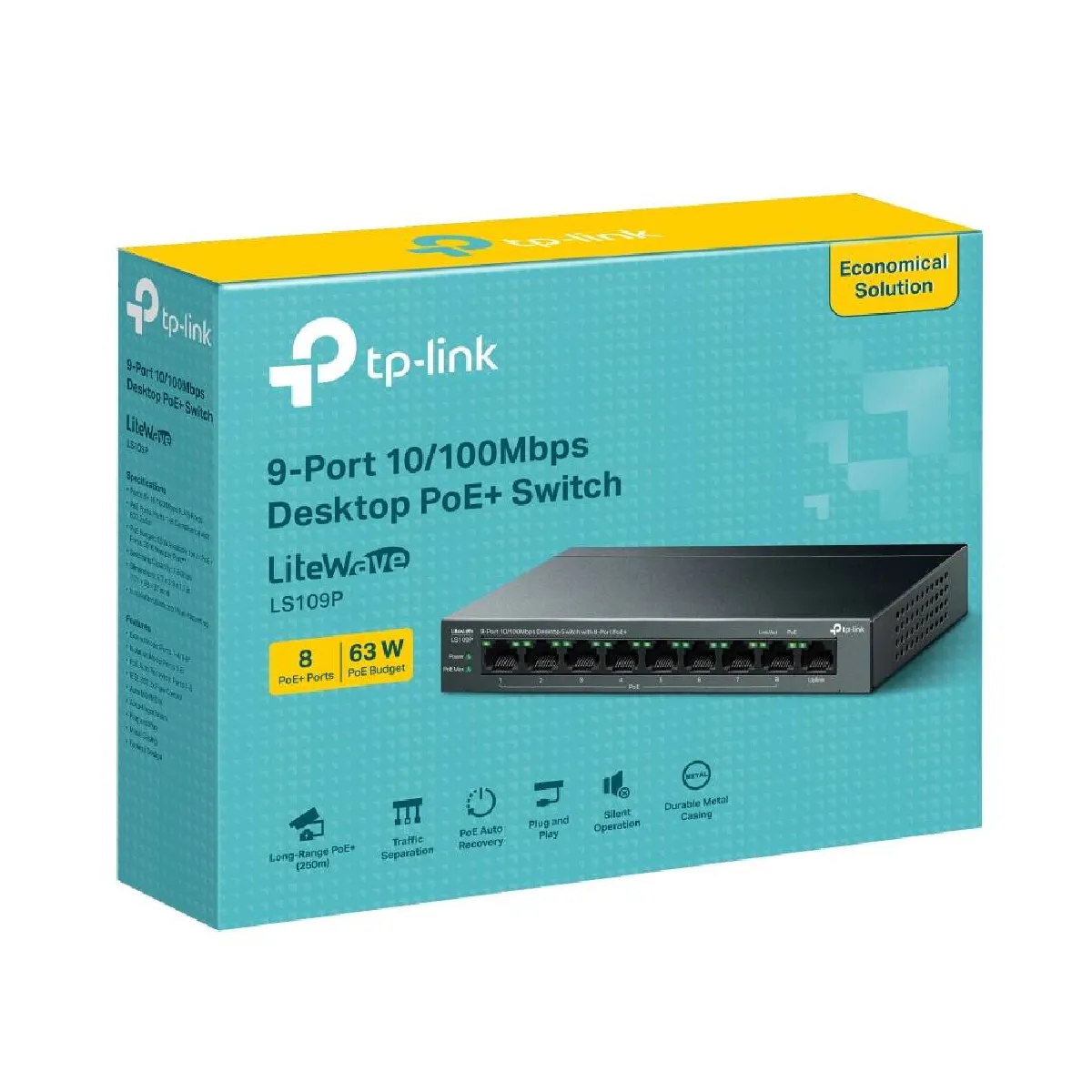 Tp link Litewave Ls109p Commutateur R?seau Non g?r? Fast Ethernet 10 - vue 9