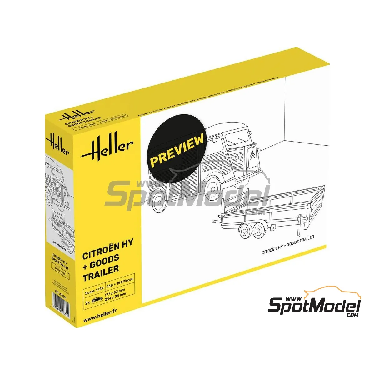 Heller Citroen HY + Goods Trailer in 1:24 - Image 4