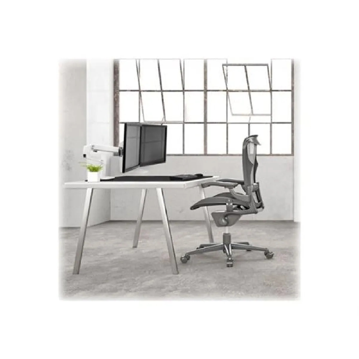 Ergotron Lx Dual Direct - Kit De Montage (Bras Articulé, Poteau, 2 Pivots, Arc Double Affichage, Base, Pince En C À Profil Bas Pour Montage Supérieur) - Image 3