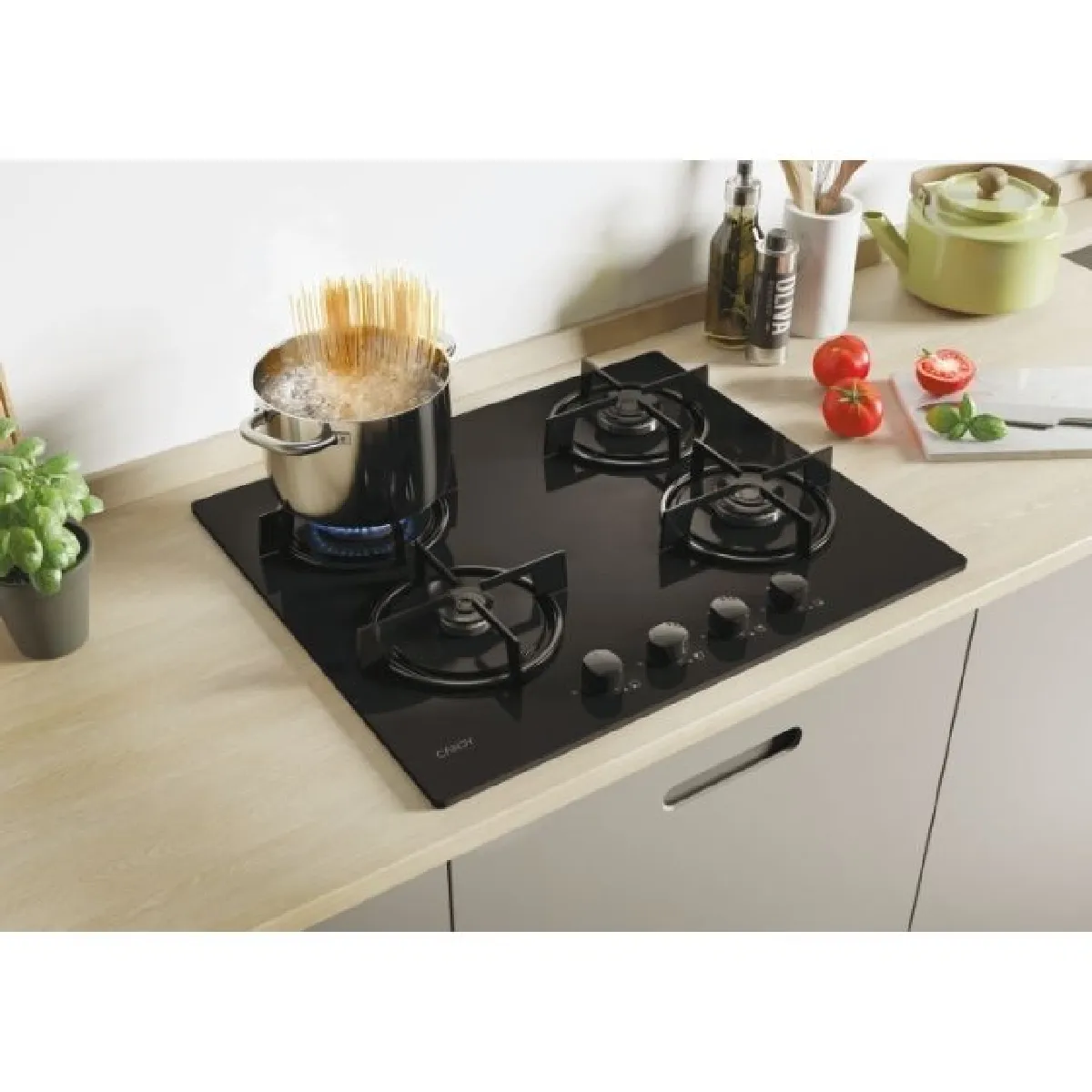Candy Cvw6bb Plaque Noir Intégré 59.5 Cm Gaz 4 Zone(s) - vue 2