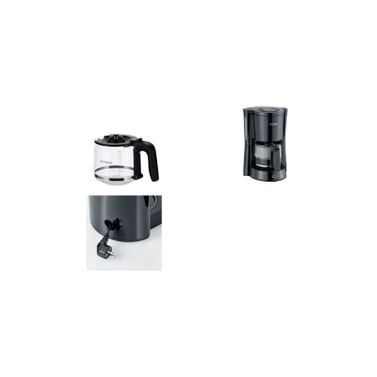 Severin carafe pour cafetière – Transparent noir