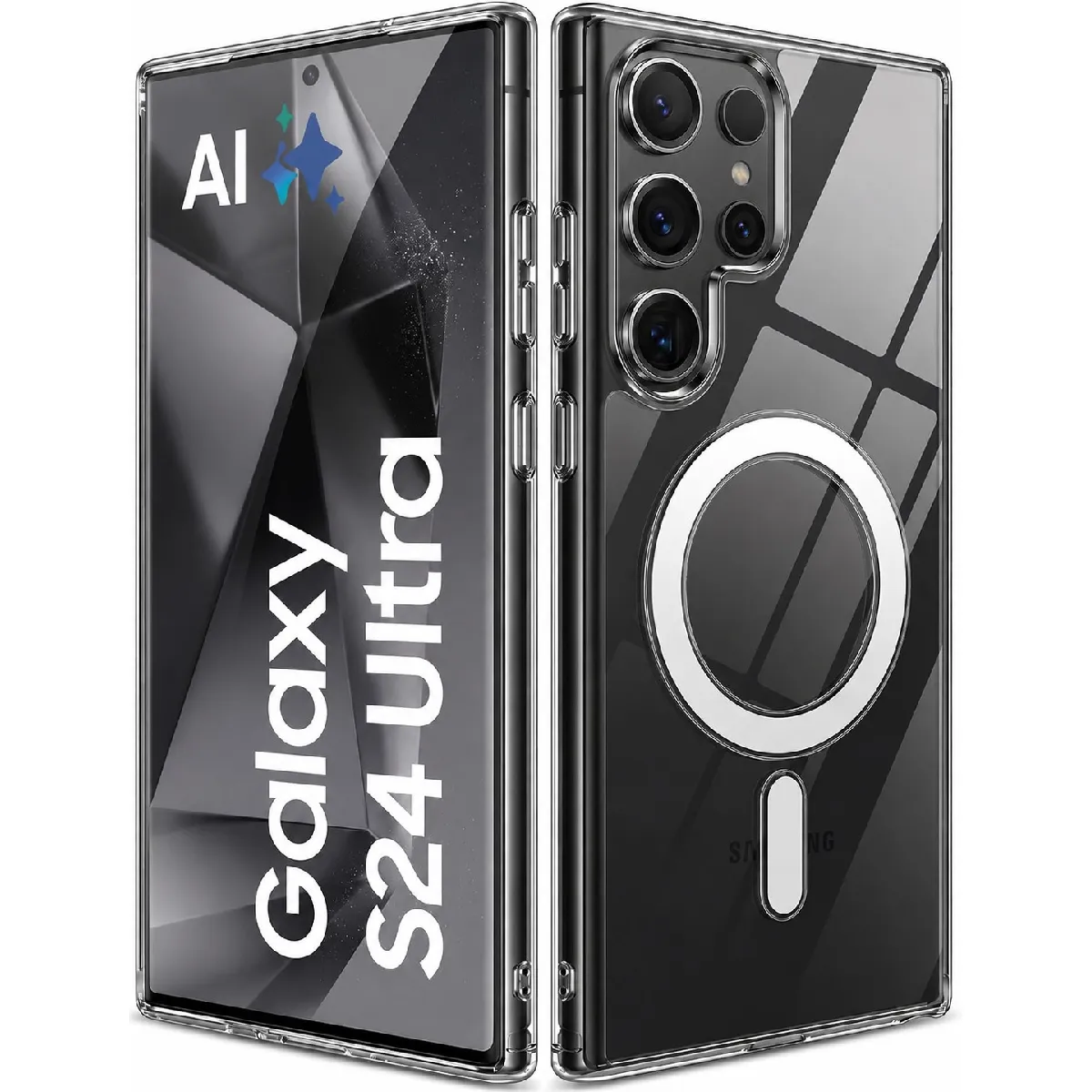 Little Boutik Coque De Protection Transparente Compatible Magsafe Pour Samsung S24 Ultra
