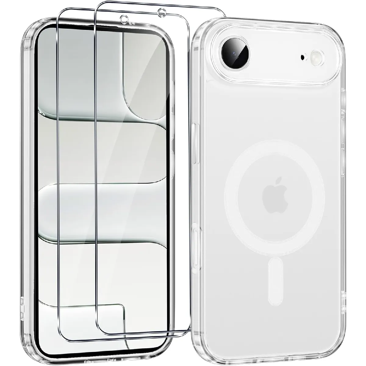 Little Boutik Coque De Protection Transparente Compatible Magsafe + 2 Verres Trempes Pour Iphone 17 Air