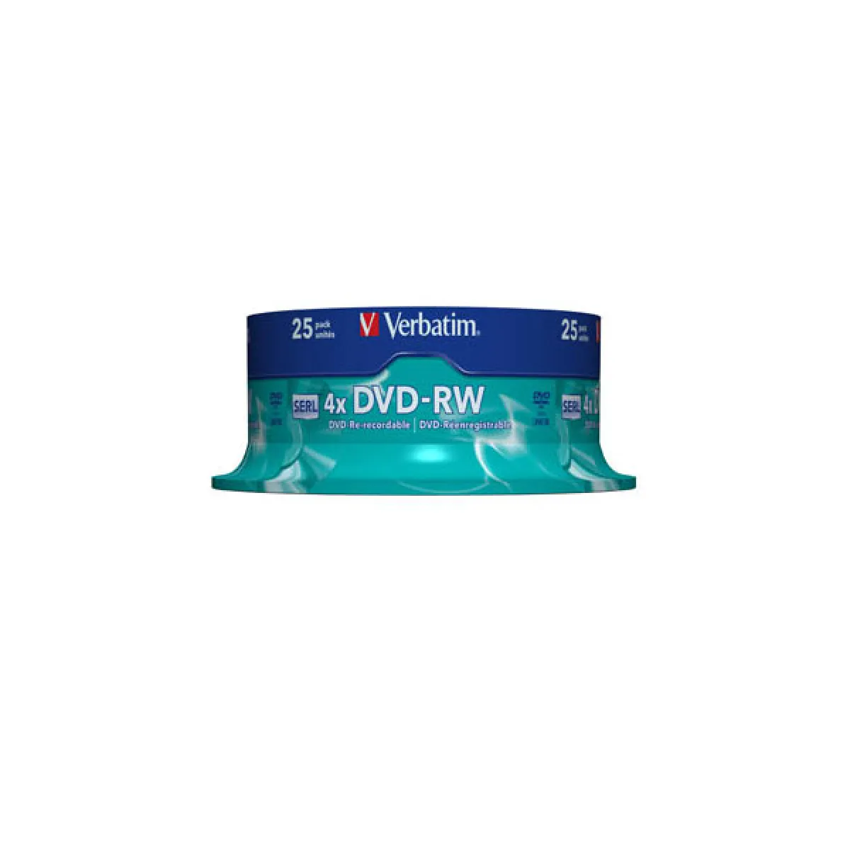 DVD RW Verbatim 4.7 Go 120 min 4x 25 supports spindle - vue 6