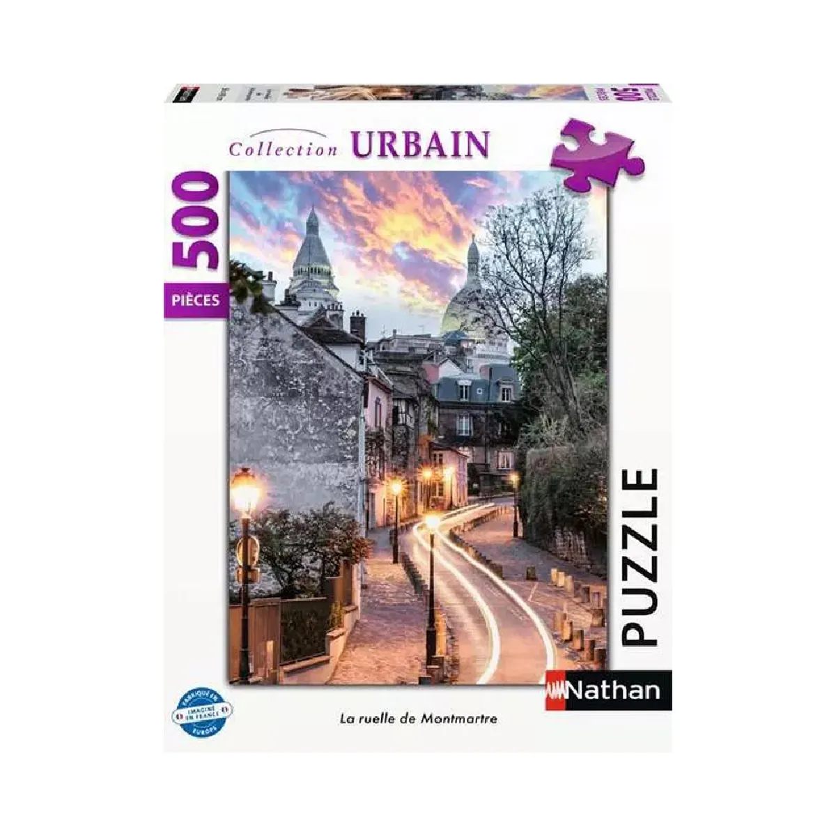 Puzzle 500 pièces Ravensburger Nathan La Ruelle de Montmartre Collection Urbain Neuf - vue 3