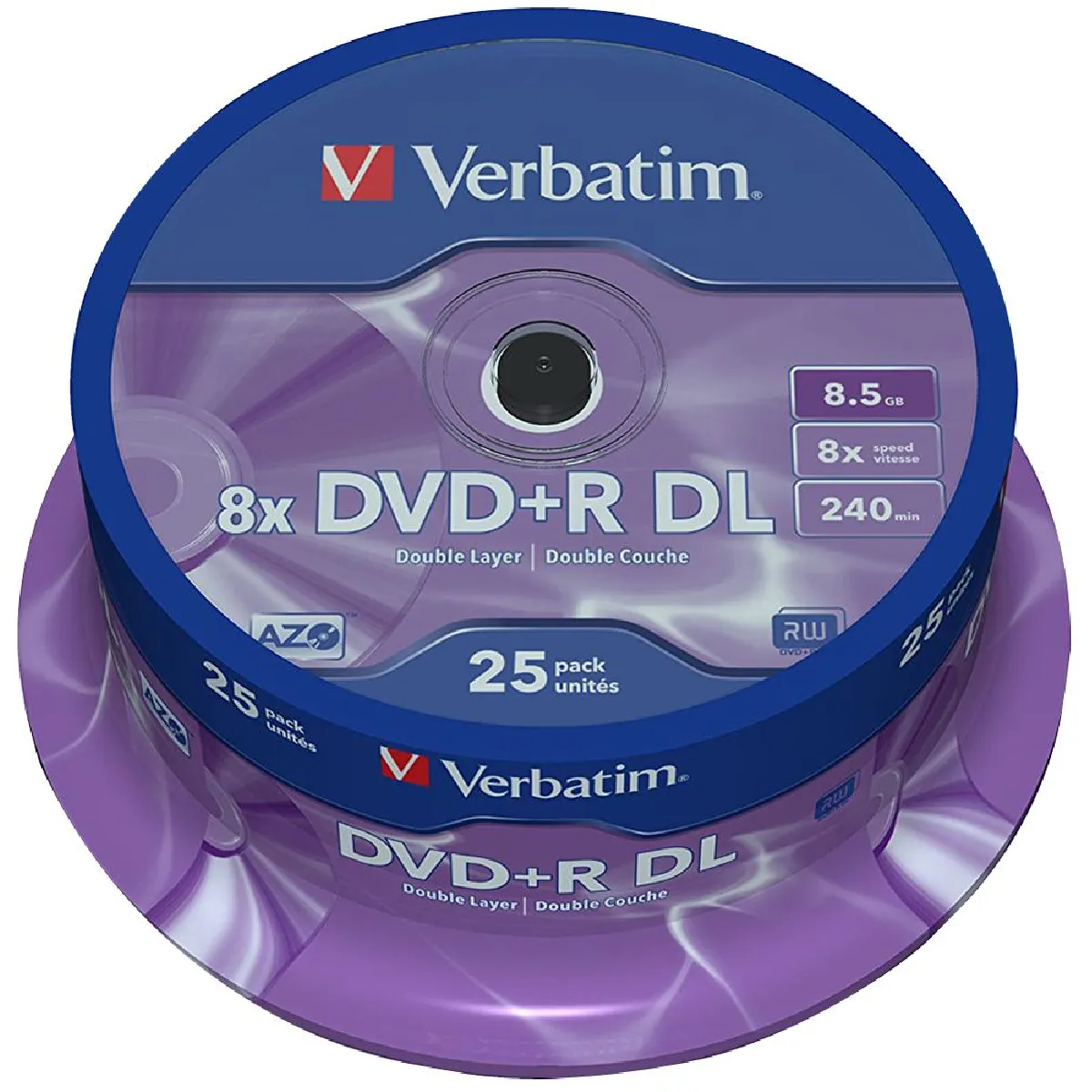 Verbatim 25 x DVD+R DL 8.5 Go 8x spindle - vue 6