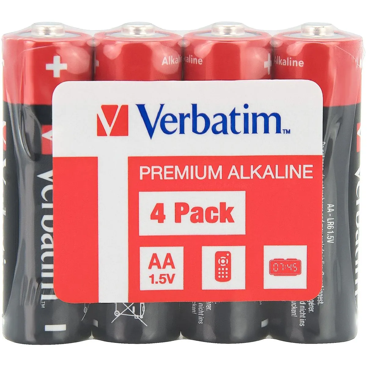 Piles AA Verbatim Alcalines 1 5 V Premium Blister 4 Unidades - vue 2