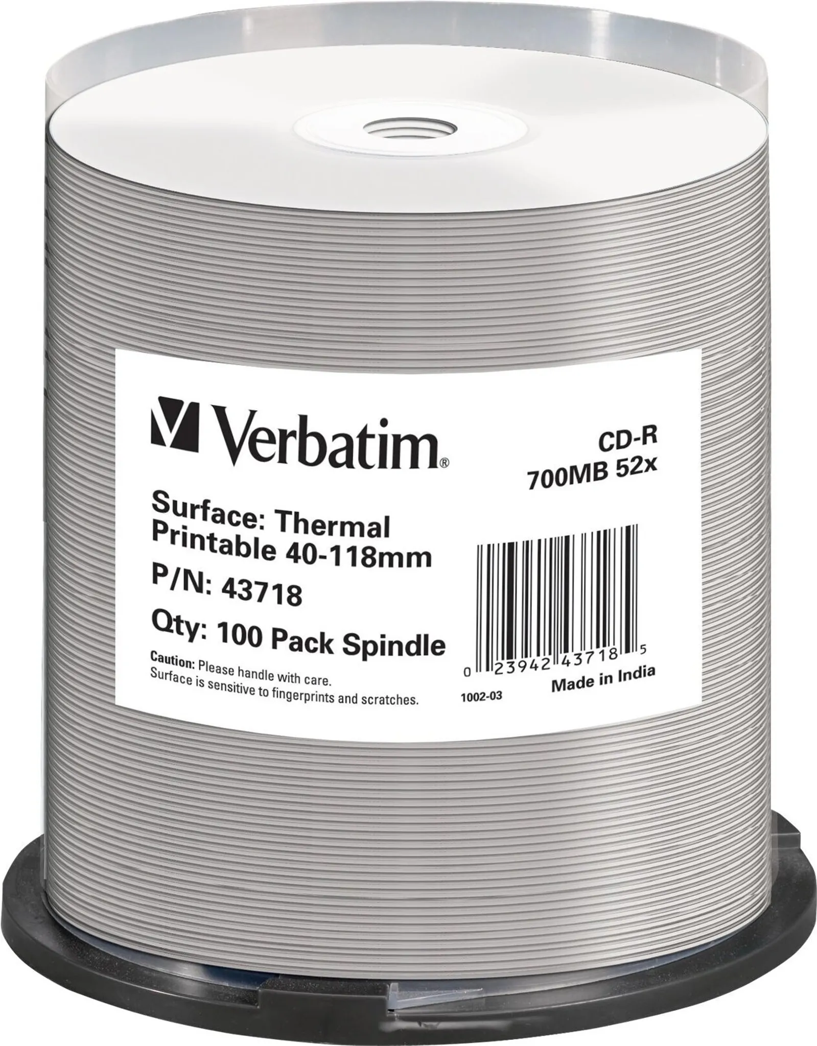 Verbatim 100 x CD R 700 Mo 52x surface imprimable large surface imprimable à transfert thermographique spindle - vue 8