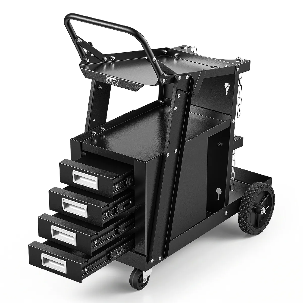 Vevor Wt-78-A - 2 Niveaux 4 Tiroirs - Capacité 120 Kg - Roues 360° - Supports Bouteilles