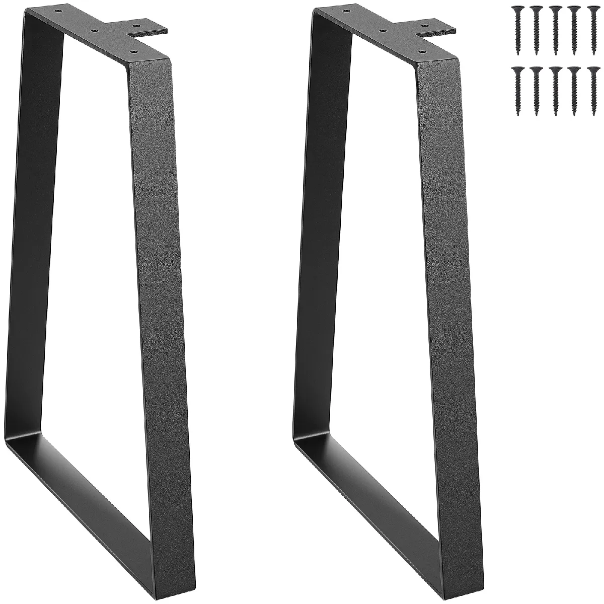Pied de Table - VEVOR - 2PCS Pied de Bureau Basse Meuble Acier Massif Trapézoïdaux 406,4 mm Noir