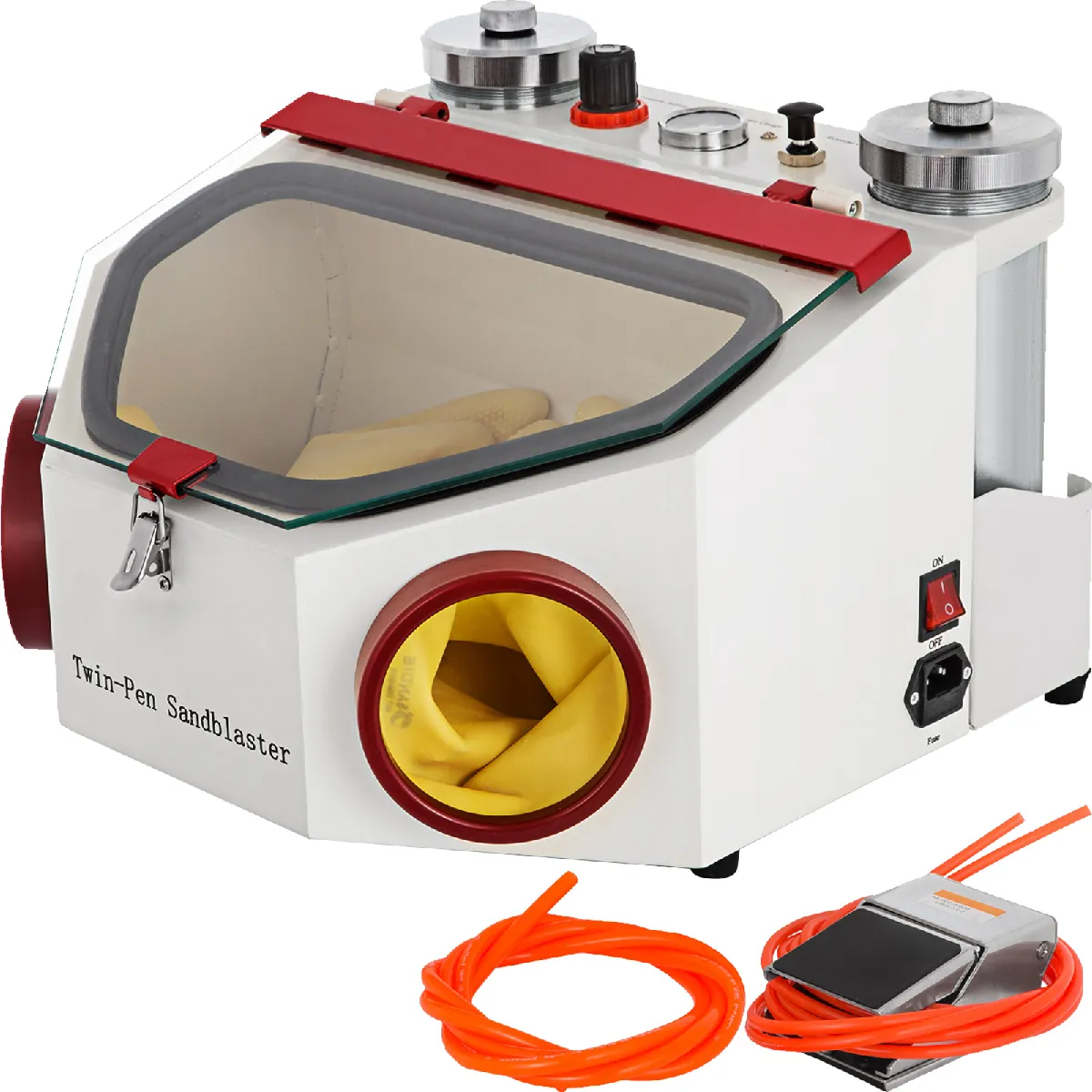 VEVOR Cabine de Sablage Professionnelle -VEVOR - Machine de sablage fine dentaire W - 2 stylos + 2 réservoirs