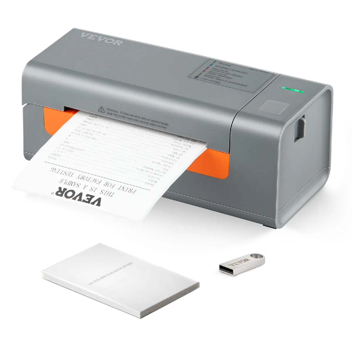 Imprimante d'étiquettes Thermique - VEVOR - 4x6 Code à Barres USB Haute Vitesse 150 mm/s 203 dpi pour Colis Expédition - Gris