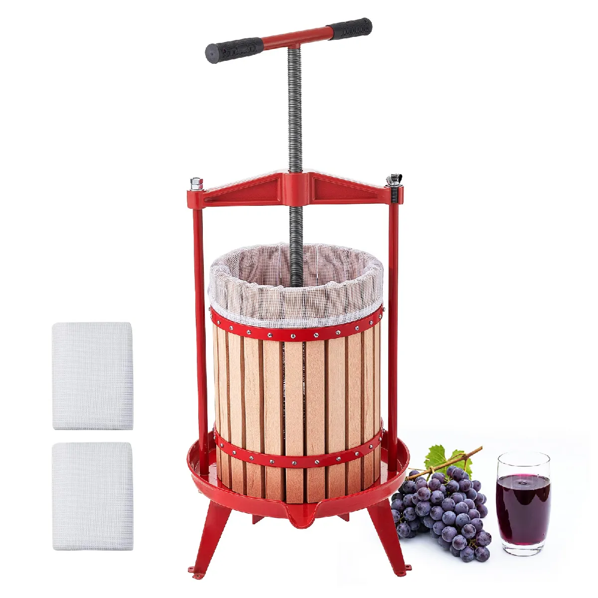 Vevor Pressoir À Fruits Manuel 18 L Panier Hêtre Massif - Image 3
