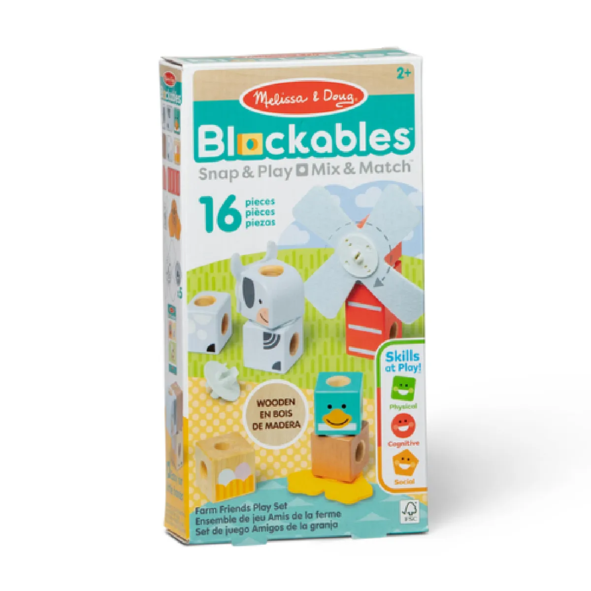 Melissa and Doug Les amis de la ferme - 16 pièces - Blockables